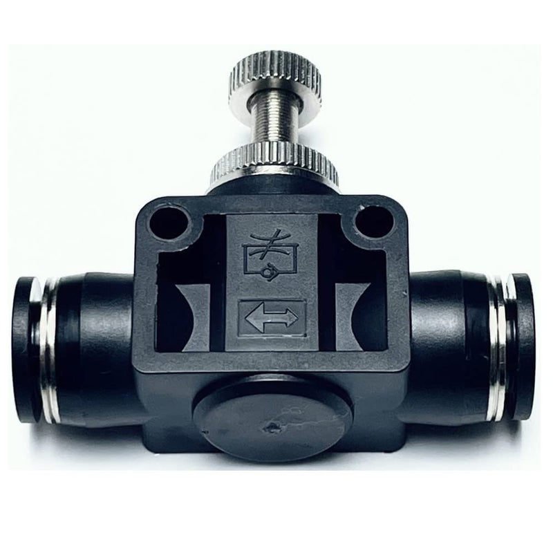 VETLEY Pneumatic SCF Series 3/8 Inch Tube OD Air Flow Control Valve,Union Pneumatic Speed Control Flow Controller SCF-3/8(Pack of 2) Black - Image 3